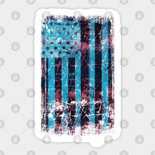 Distressed American Flag Sticker by Scar